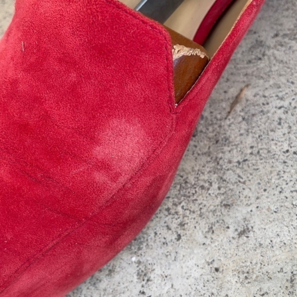 Naturalizer Clea Red Suede Loafer, silver heels, sized‎ 10 - Picture 9 of 10